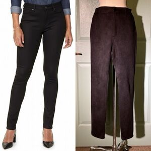 FOREVER 21 faux suede black high waisted skinny pants with working pockets